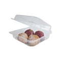 200-PACK OF Container Takeout Karat Earth 9''x9" PLA Hinged Container, Clear - 200 pcs