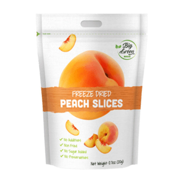 12-PACK OF Big Green Food- Freeze-Dried Peach, 0.7oz, 12 Pack