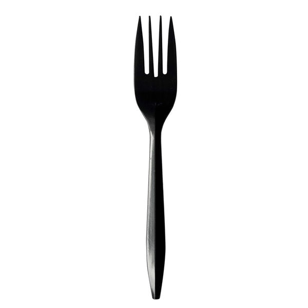 1000-PACK OF Cutlery Plastic Durable Black Plastic Forks - Mediumweight Polypropylene Cutlery for Events and Catering (1000 Count)