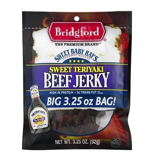 12-PACK OF Sweet Baby Rays Sweet Teriyaki Jerky Bridgford, 12 - 10 Oz