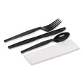 250-PACK OF Dixie CH56NC7 Individually Wrapped Heavyweight Cutlery Set Fork/Knife/Napkin/Spoon Plastic Black (250/Carton)