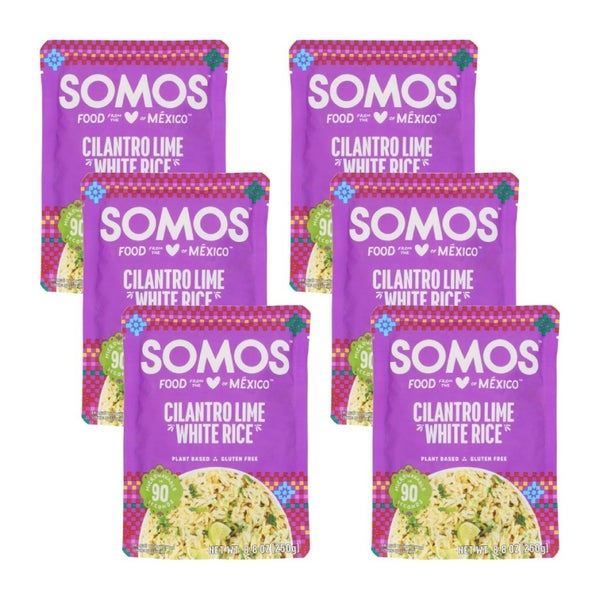 6-PACK OF Entree Rice White Cilantro Lime Somos 8.8 oz