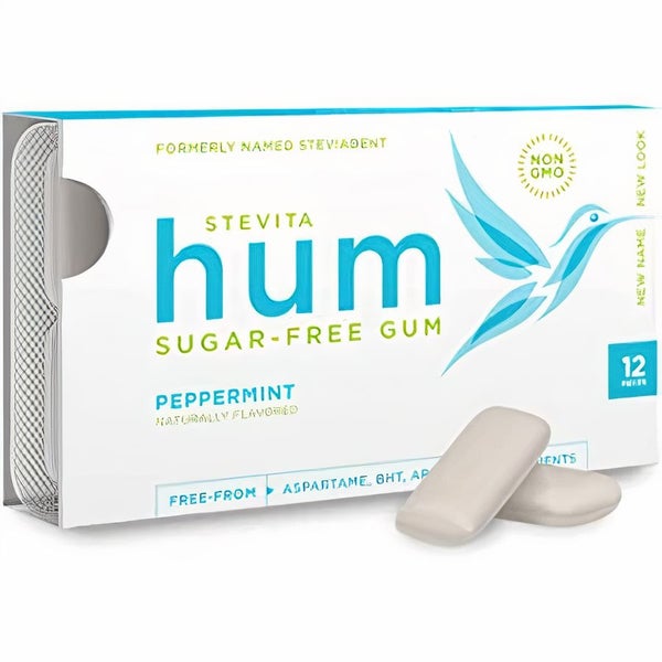 12-PACK OF Gum Chewing, Stevita Hum Gum Peppermint, Stevita Naturals