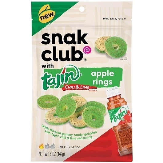 6-PACK OF Tajin Apple Gummy Rings Snak Club, 6 - 5 Oz