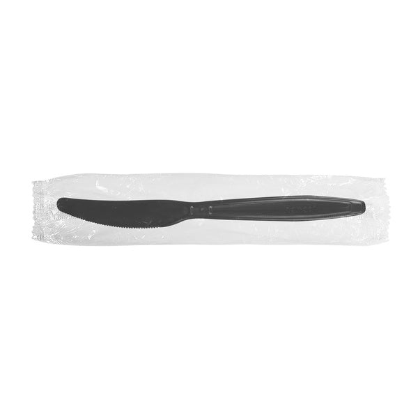 1000-PACK OF Knife Plastic Karat 1,000 ct PP Plastic Heavy Weight Knives Wrapped, Black