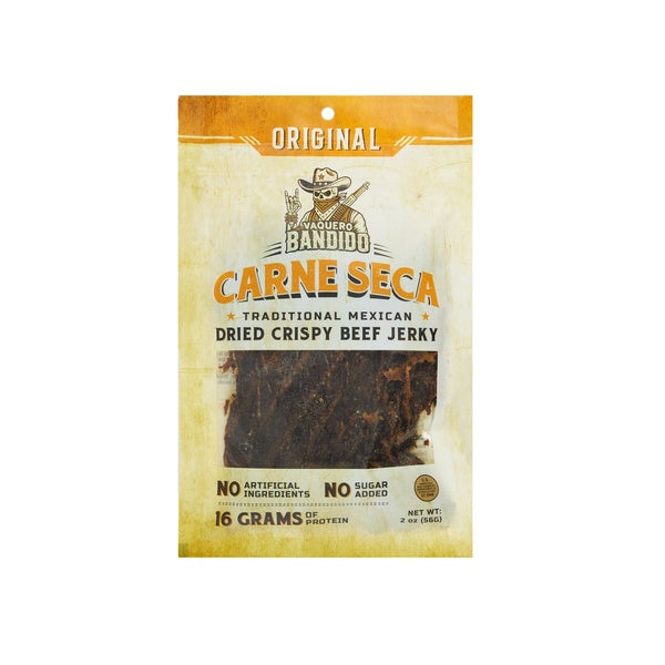 12-PACK OF Beef Jerky Vaquero Bandido Original Carne Seca Beef Jerky 12-Pack 2oz