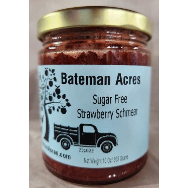 12-PACK OF Spreads, Jams, Sugar-Free Strawberry, 10 ounces, 12 ct Bateman Acres