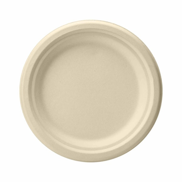 20-PACK OF Plates - Sugarcane Bagasse Compostable 7 inch Round Plates - Case of 20 (500 Pcs)
