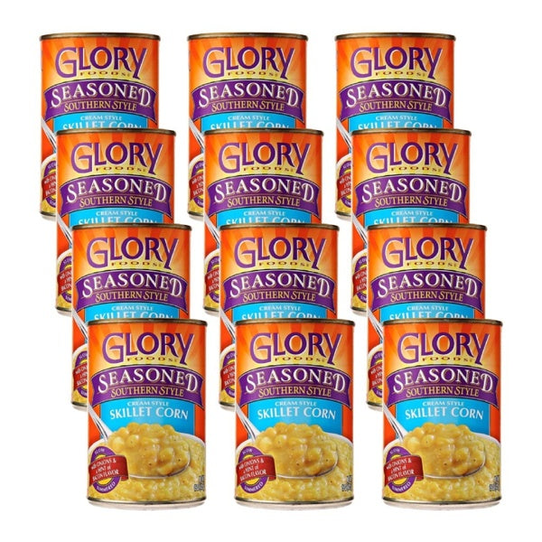 12-PACK OF Corn Cream Seasoned Glory Foods 15 oz