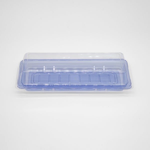 8-PACK OF Heavy Duty Container Disp 8.6x3.5x2 Blue Sushi Tray w/Lid #001 400 sets