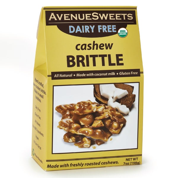 12-PACK OF Brittle Cashew Box Dairy Free Vegan, AvenueSweets