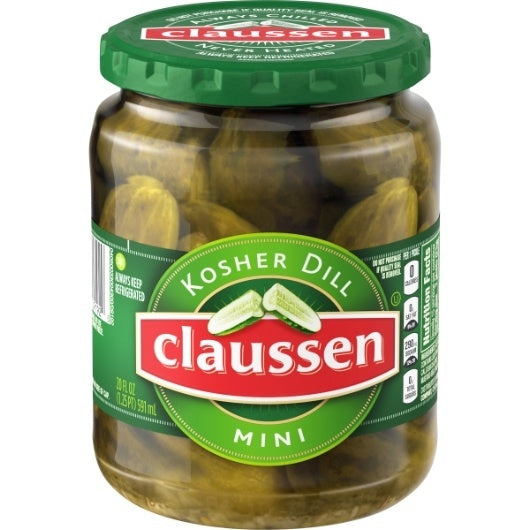 12-PACK OF Kosher Dill Mini Pickle Mini Jar Claussen, 12 - 20 Fo