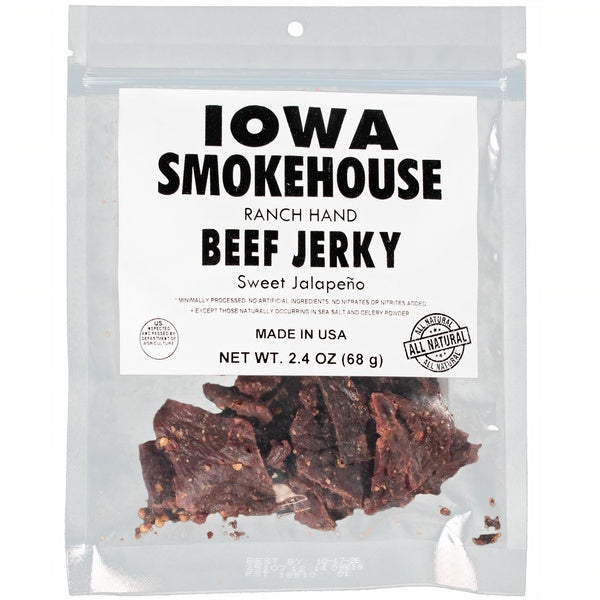 24-PACK OF Beef Jerky, Ranch Hand Sweet Jalapeno, Iowa Smokehouse
