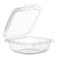300-PACK OF Dart 60PPHT1 6.31 in. x 6.31 in. x 3 in. ProPlanet Microwaveable Hinged Plastic Containers - Clear (300/Carton)