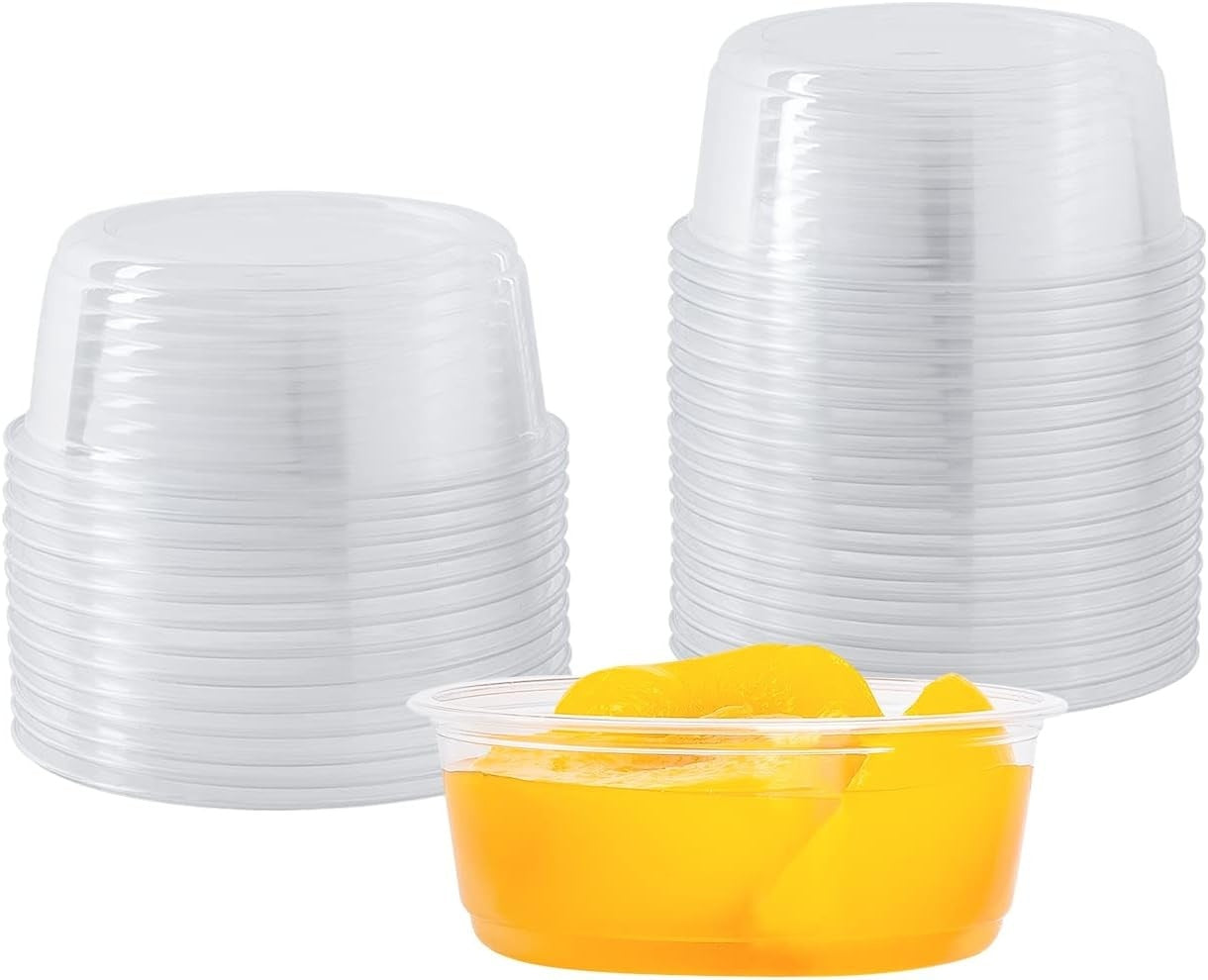 500-PACK OF Container Plastic Karat [500 Pack - 8oz] Deli Containers, Recyclable PET Food Containers, Plastic Deli Cups (117 mm)
