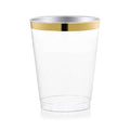 12-PACK OF Cup Plastic 12 oz. Clear with Gold Rim - 240 pcs