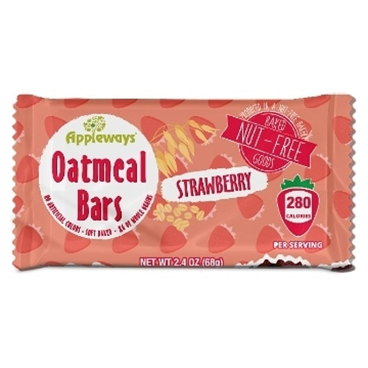 160-PACK OF Whole Grain Strawberry Simply Wholesome Oatmeal Bar Appleways, 160 - 1 CNT