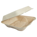 300-PACK OF CONTAINER TAKEOUT World Centric 8x8x3" 1-Compt Compostable Fiber Clamshells PLA Lined | No PFAS | 300 count