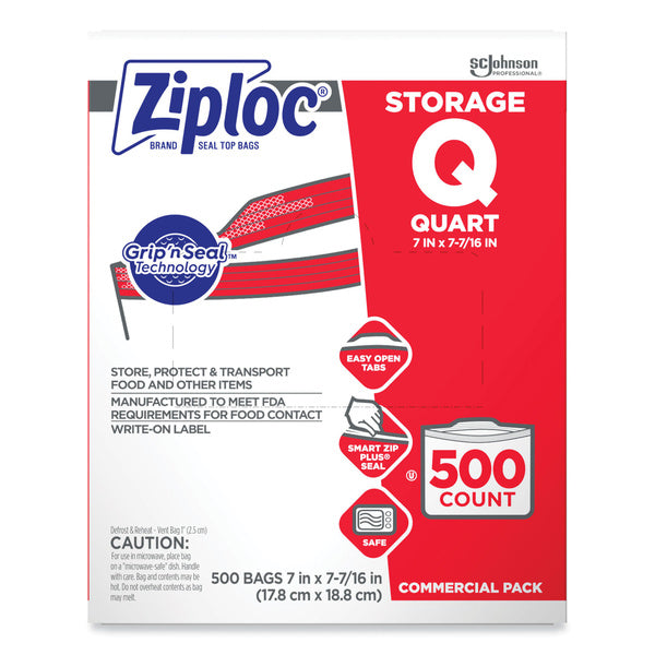 500-PACK OF Ziploc 364899 1 Quart Ziploc Storage Bags (500/Carton)