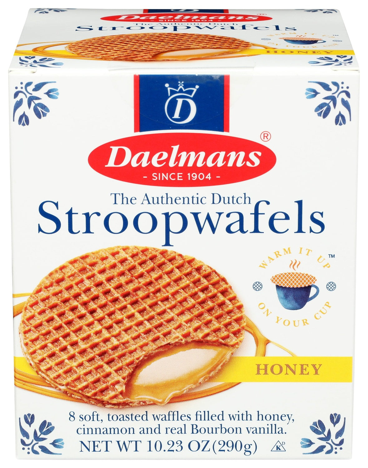 8-PACK OF WAFFLE DUTCH STROOPWAFELS, HONEY BOX