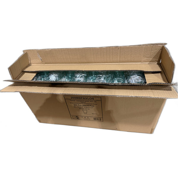 10 CT-PACK OF CUP PLASTIC CLR GREEN 6 OZ