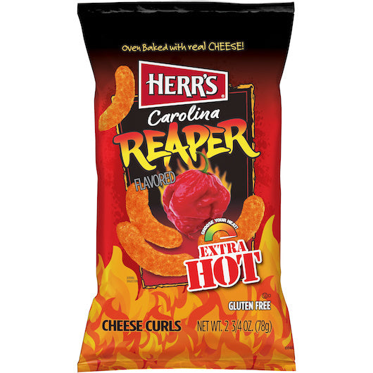 12-PACK OF Carolina Reaper Hot Curls Herr'S (Snacks), 12 - 2.75 Oz