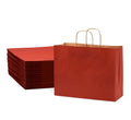 50-PACK OF Bag Paper 16x6x12 Inch 50 Count Red 120 GSM Large Prime Line Packaging Kraft Paper Bags with Handles, Shopping Bags for Small Business, Restaurant, Retail, Delivery, in Bulk