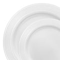 120-PACK OF Plate Set White Silver Edge