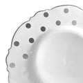 12-PACK OF Plate Dinner 10.25" White Silver Dots