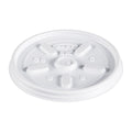 1000-PACK OF Lid Plastic Dart 8JL Vented Plastic Lids for 8 oz to 10 oz Foam Cups - White - 100 Count Pack, 10 Packs per Carton for Hot and Cold Beverages