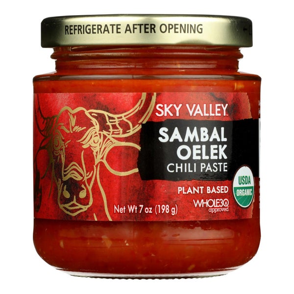 6-PACK OF Paste Sambal Oelek Organic Sky Valley 7 oz
