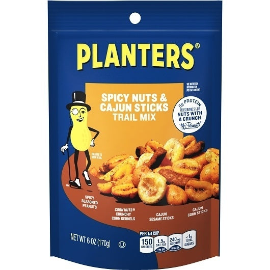 12-PACK OF Spicy Nuts Cajun Trail Mix Planters, 12 - 6 Oz