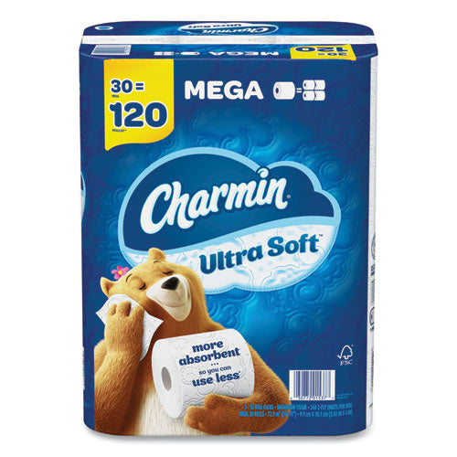 30-PACK OF TISSUE BATH ULTRA SOFT, WHITE QUILTED