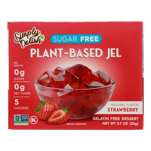 6-PACK OF Jello Mix Strawberry Simply Delish .7 oz