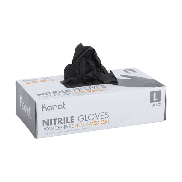 1000-PACK OF Glove Nitrile Karat 1,000 ct Nitrile Gloves | Latex-Free | Powder-Free | Black | Large