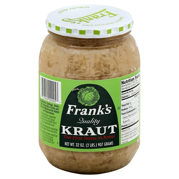 12-PACK OF Sauerkraut Shred Franks 32 oz