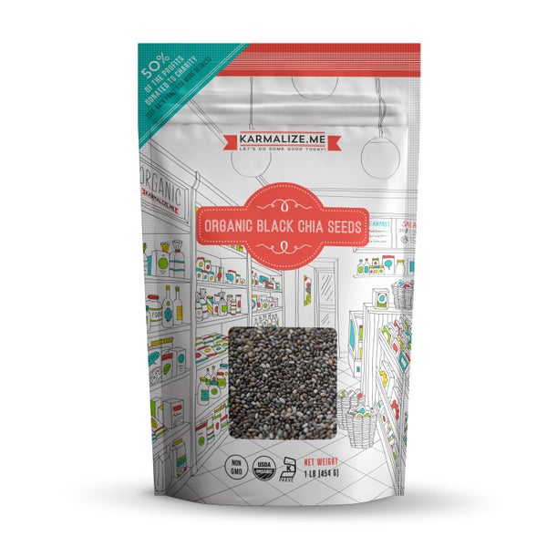 6-PACK OF Organic Black Chia, Karmalize