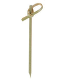 100-PACK OF Skewer Bamboo 3.5'" Natural Knotted Skewer