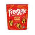 120-PACK OF Snack Olives Green Olives Hot & Spicy 4oz/120ct