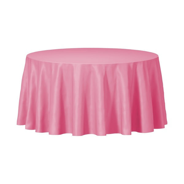 96-PACK OF Tablecover Plastic 84" Pink Round