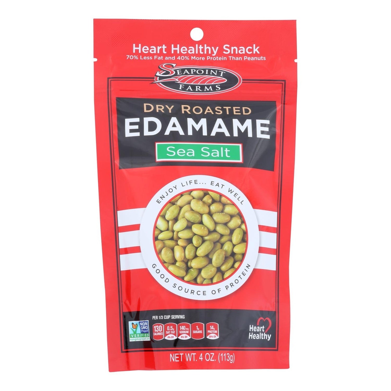 12-PACK OF BEAN EDAMAME DRY ROASTED SEA SALT