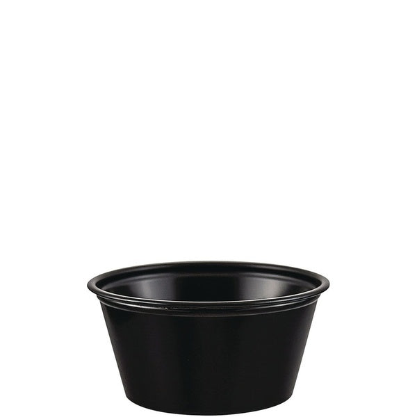 2500-PACK OF Container Foam Dart P200BLK 2 oz. Black Polystyrene Portion Cups - 2500 Count for Versatile Food Service