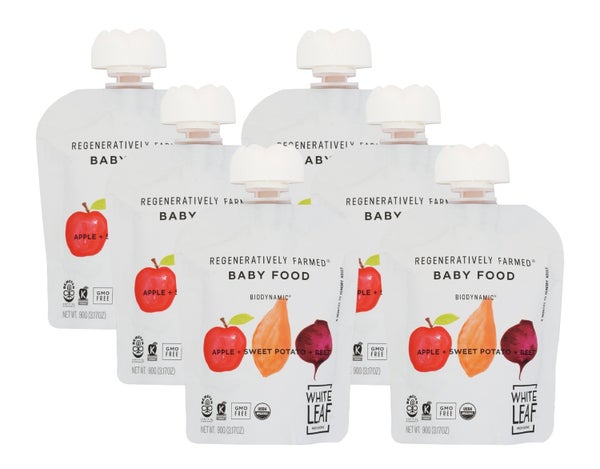 6-PACK OF Puree Apple Organic Sweet Potato And Beet White Leaf Provisions 90 gm
