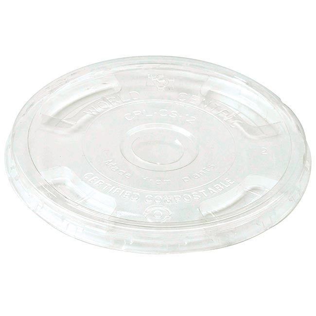 1000-PACK OF Cup/Lid PLA Lids w/ Straw Hole | Fits 9Q-24 oz World Centric Cold Cups | 1000 count