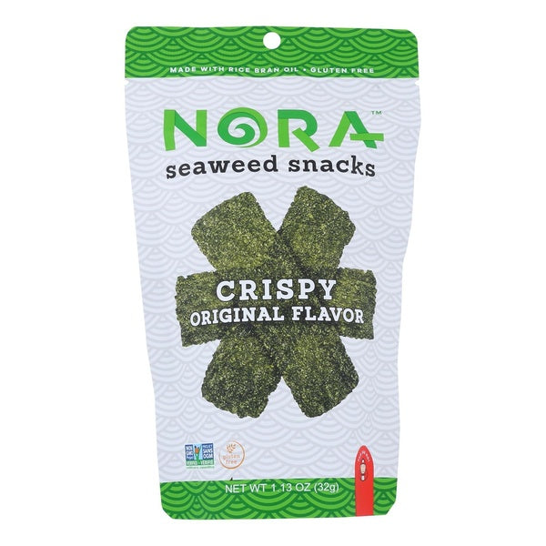 12-PACK OF Snack Chip Seaweed Crispy Nora Snacks 1.13 oz