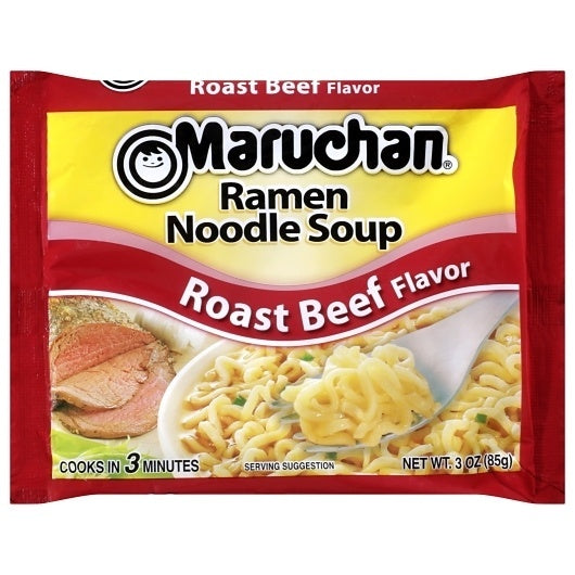 24-PACK OF Roast Beef Flavored Ramen Noodle Soup Maruchan Ramen, 24 - 3 OZ