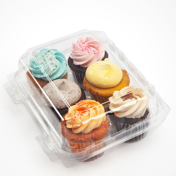 250-PACK OF Container Food 6-Pack Compostable PLA 2.25" Mini Cupcake & Muffin Containers | Good Natured Products | 250 count