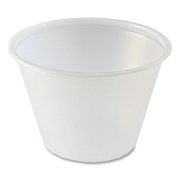 2500-PACK OF Container Condiment Fabri-Kal 2.5 oz. Translucent Plastic Portion Cups - Perfect for Condiments and Sauces (10 Cups per Carton)