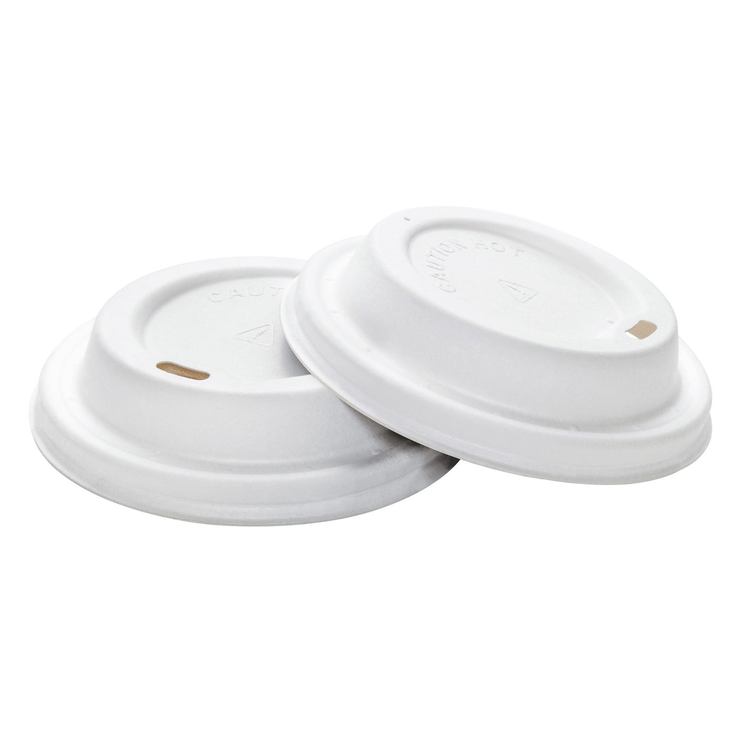 500-PACK OF Lid Togo Karat Earth 90mm Bagasse Sipper Dome Lid for 10-24oz Hot Cup, White - 500 pcs