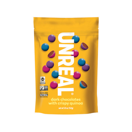 6-PACK OF Dark Chocolate Crispy Gems Bag Unreal Candy, 6 - 5 Oz